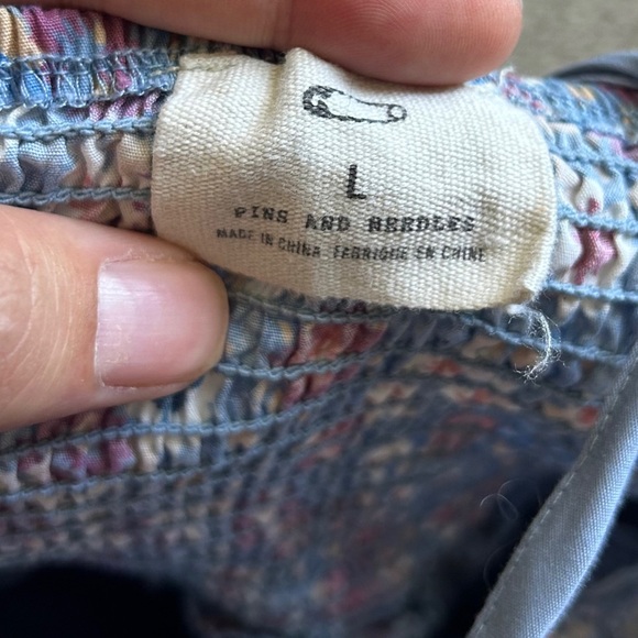 Urban Outfitters Pins and Needles Halter Skirted Romper Blue Floral Summer Large - Picture 4 of 10